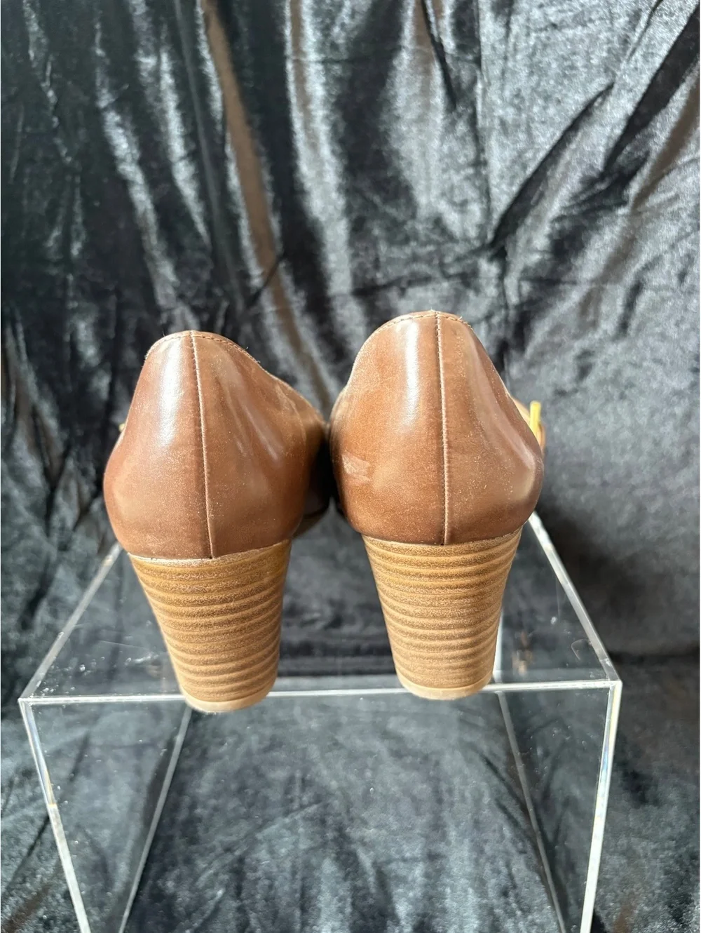 Women's Brown Leather Mary Jane Wedge Heels by Soul with Adjustable Strap